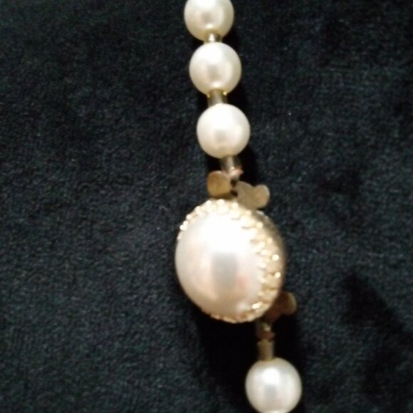 Womens Fashion White & Yellow Freshwater Pearl Beaded Fringe Collar Necklace - Picture 5 of 6